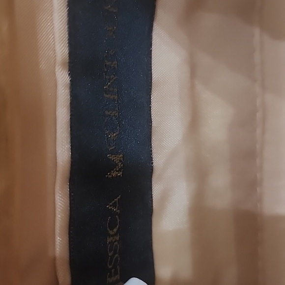 Mini gold satin, Jessica MC clintock evening purse with diamond ,and gold chain - Picture 8 of 8